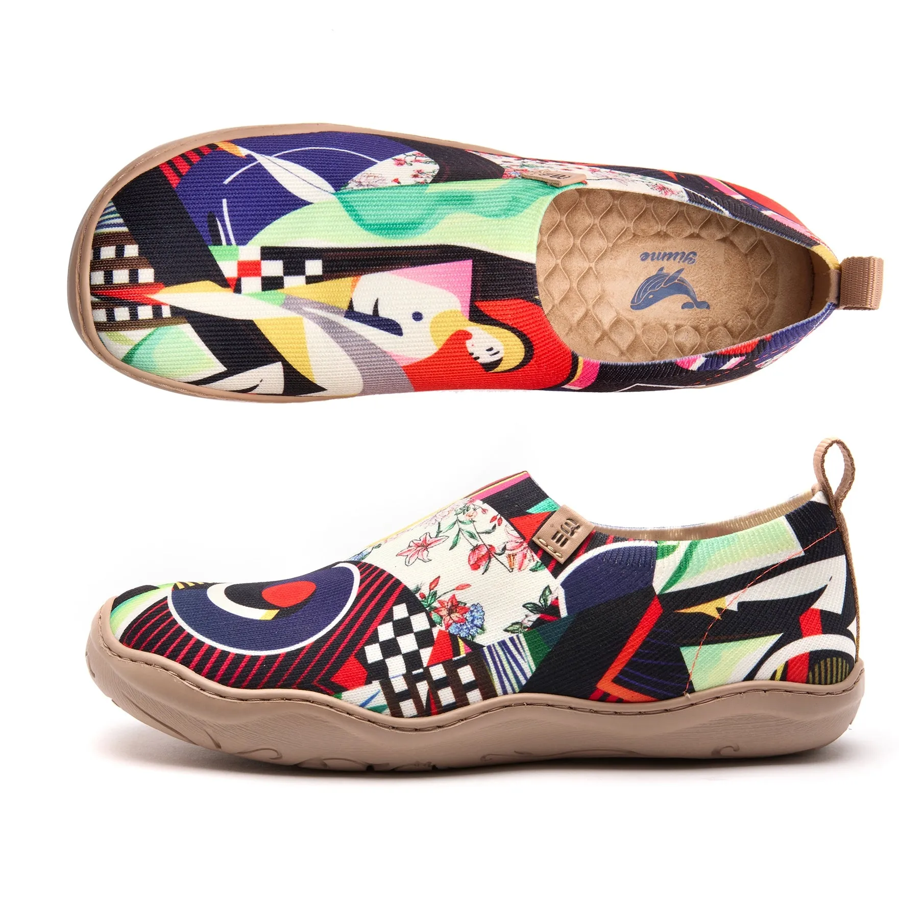 Abstract Portrait Art Women's Slip-On Shoes Painted Canvas Sneakers
