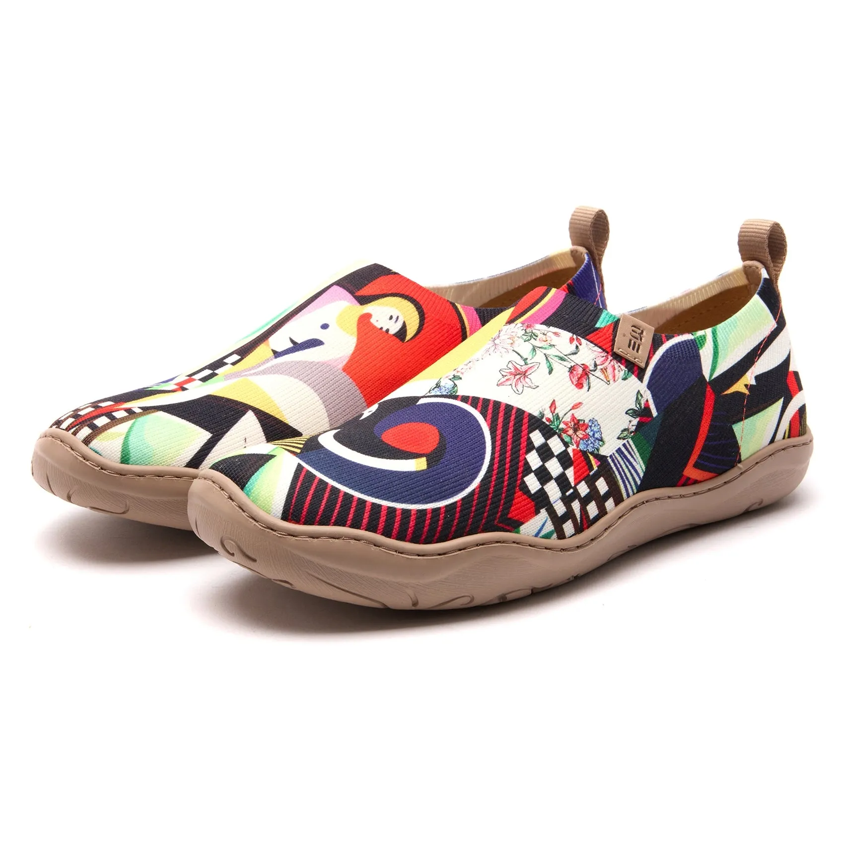 Abstract Portrait Art Women's Slip-On Shoes Painted Canvas Sneakers