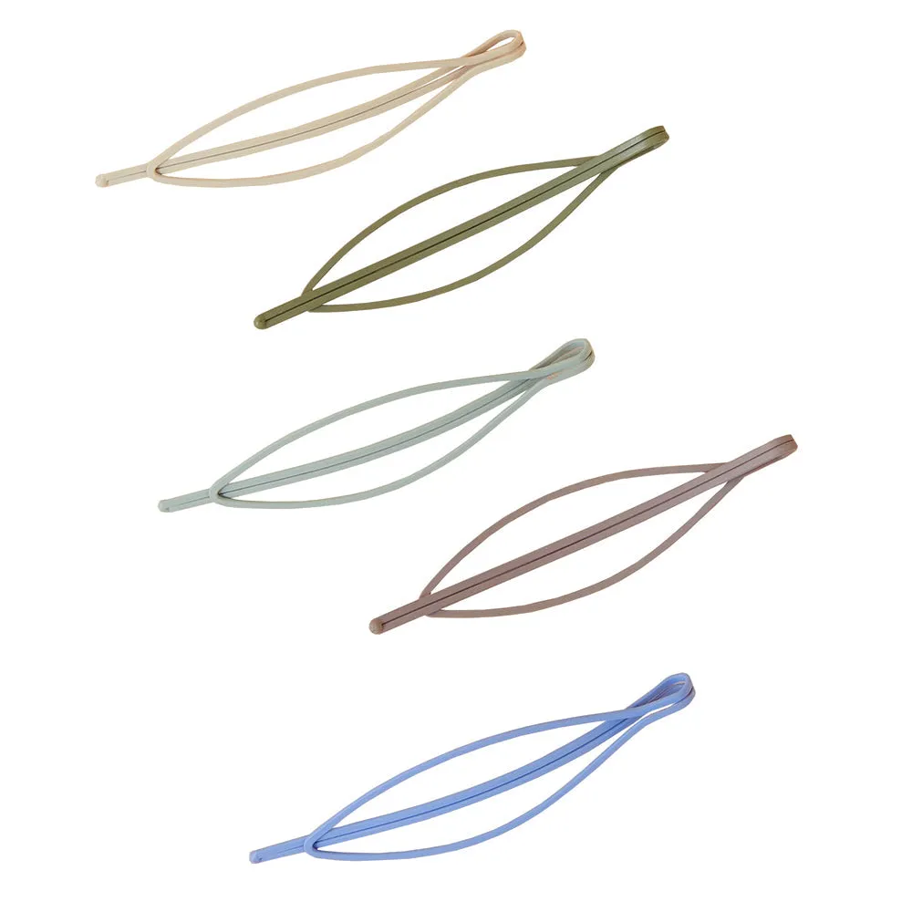 Accessorize London Women's Multi 5 Matte Oval Slides Hair Clip