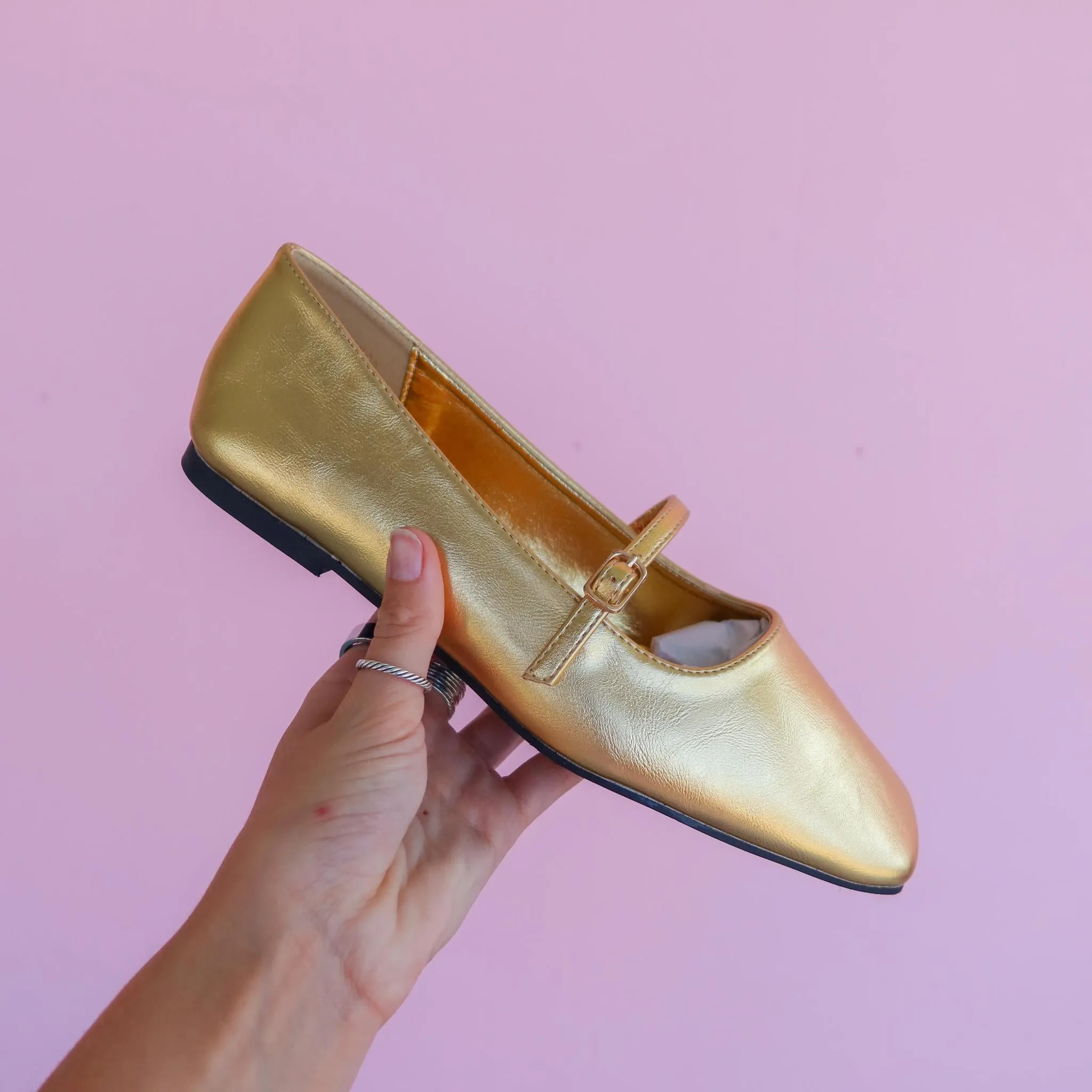 Adele Gold Ballet Flat
