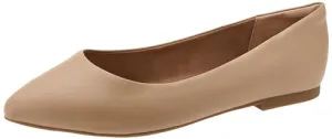 Amazon Essentials Women's Pointed-Toe Ballet Flat, Blush, 10