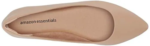 Amazon Essentials Women's Pointed-Toe Ballet Flat, Blush, 10