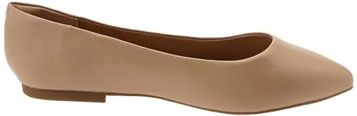 Amazon Essentials Women's Pointed-Toe Ballet Flat, Blush, 10