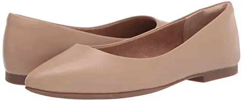 Amazon Essentials Women's Pointed-Toe Ballet Flat, Blush, 10
