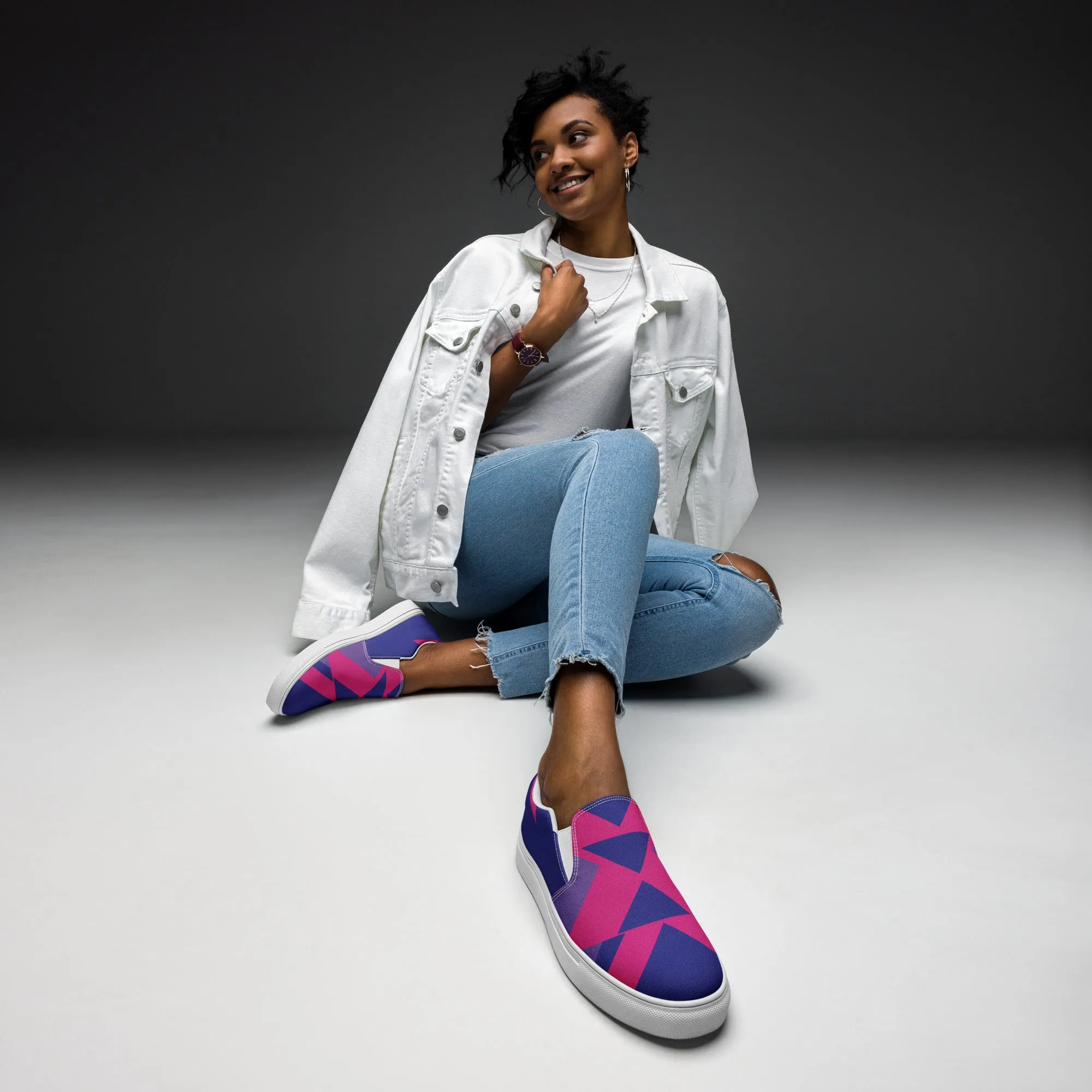 BE BRAVE Women’s Slip-On Canvas Shoes (Purple, Pink)