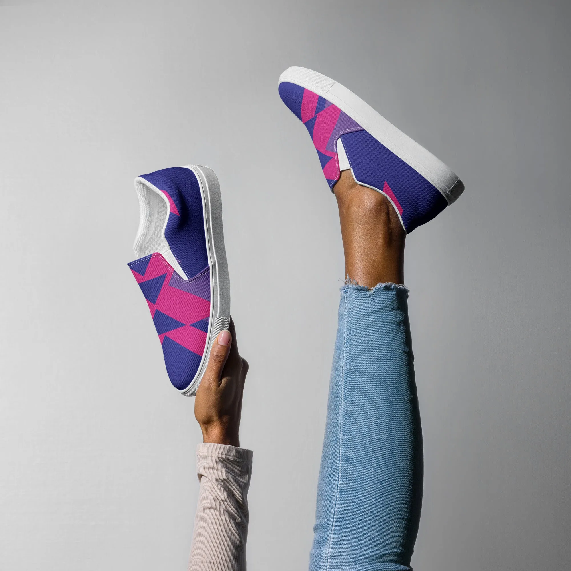 BE BRAVE Women’s Slip-On Canvas Shoes (Purple, Pink)