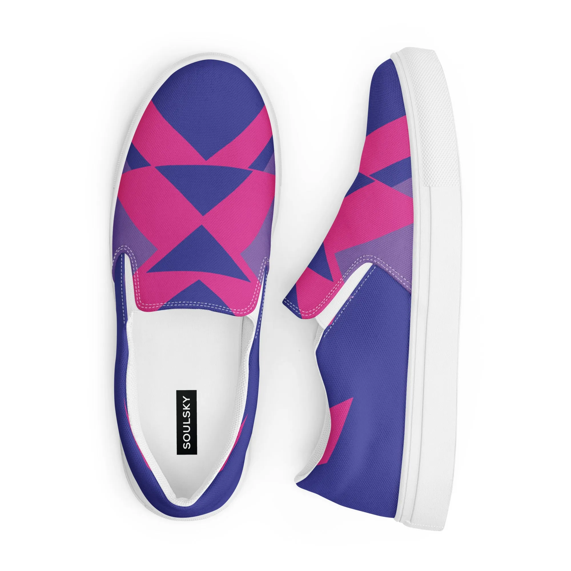 BE BRAVE Women’s Slip-On Canvas Shoes (Purple, Pink)