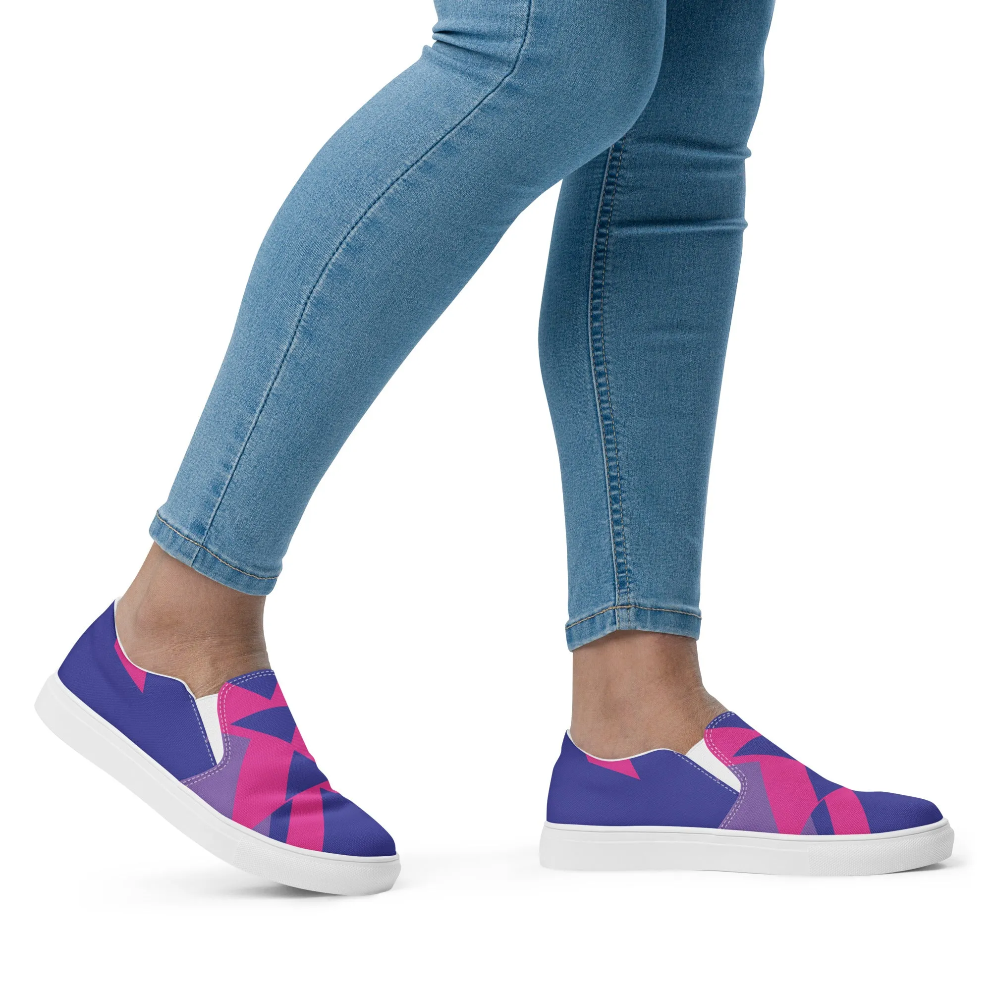 BE BRAVE Women’s Slip-On Canvas Shoes (Purple, Pink)