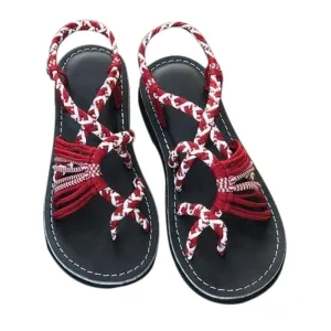 Bohemian Sandals Fashion Gladiator Sandals Female Flat Sandals Rome Style Cross Tied Sandals Shoes Beach Ladies Shoes Sky