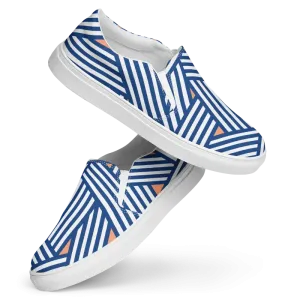 Bright Orange Abstract Pattern Canvas Shoes Mens Slip