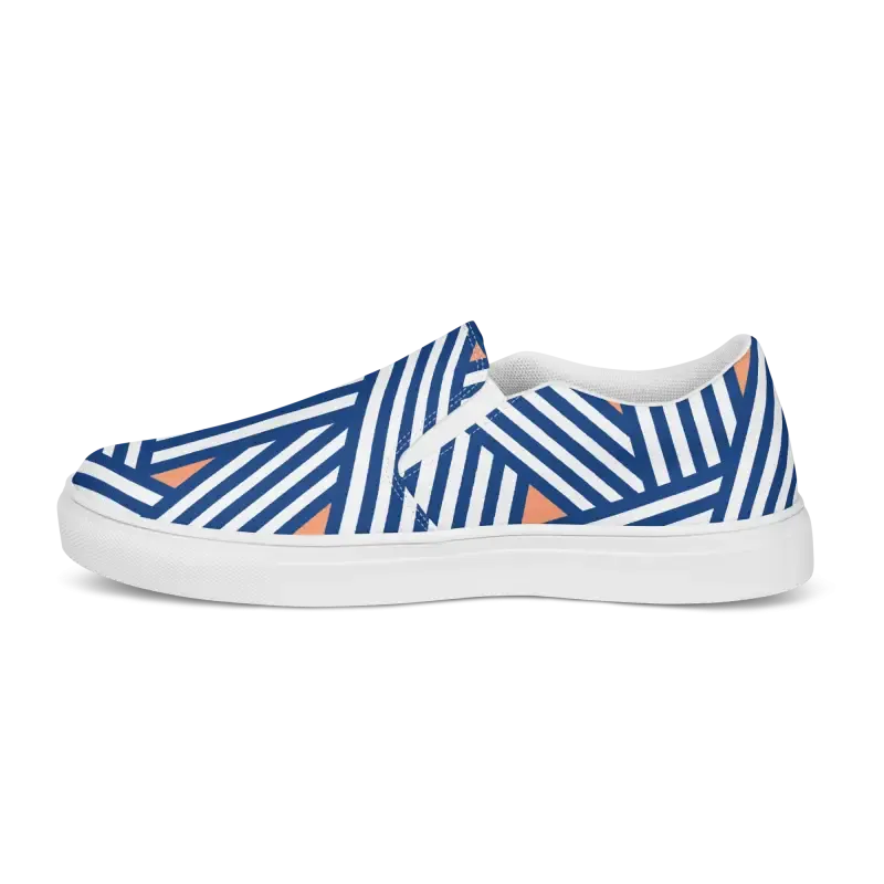 Bright Orange Abstract Pattern Canvas Shoes Mens Slip