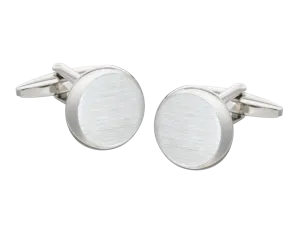 Brushed Smooth 'O' Round Cufflinks