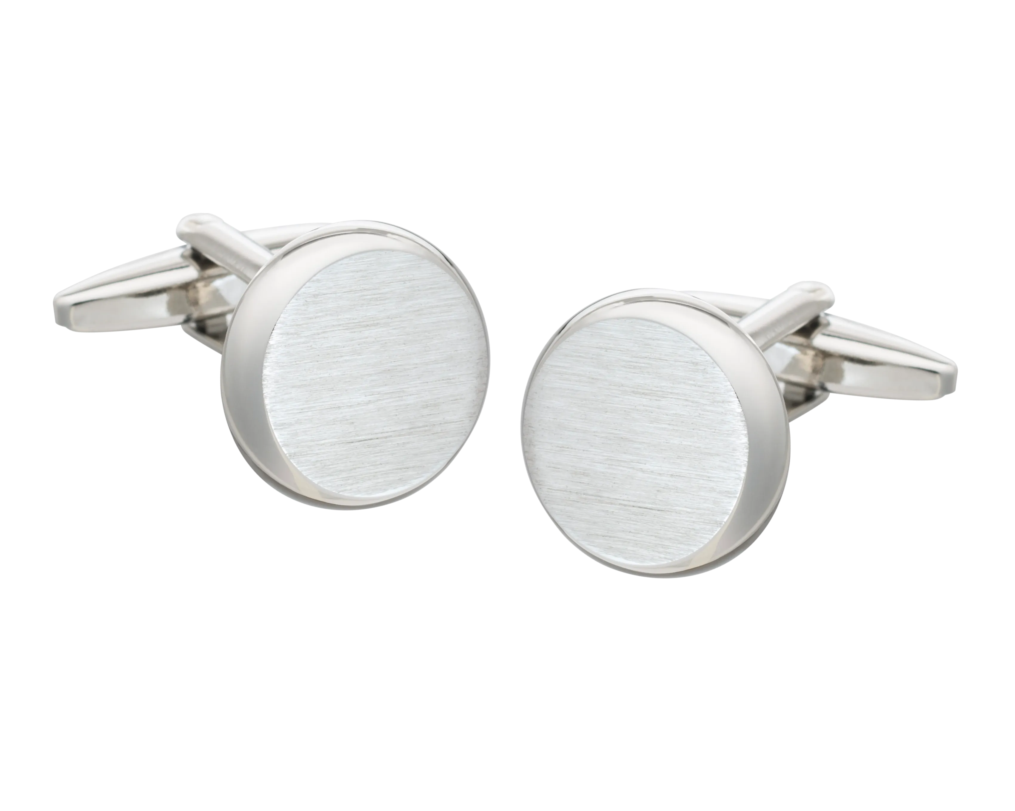 Brushed Smooth 'O' Round Cufflinks
