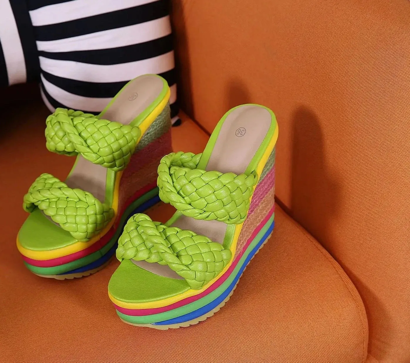 Candy Color High Platform Wedges Shoes