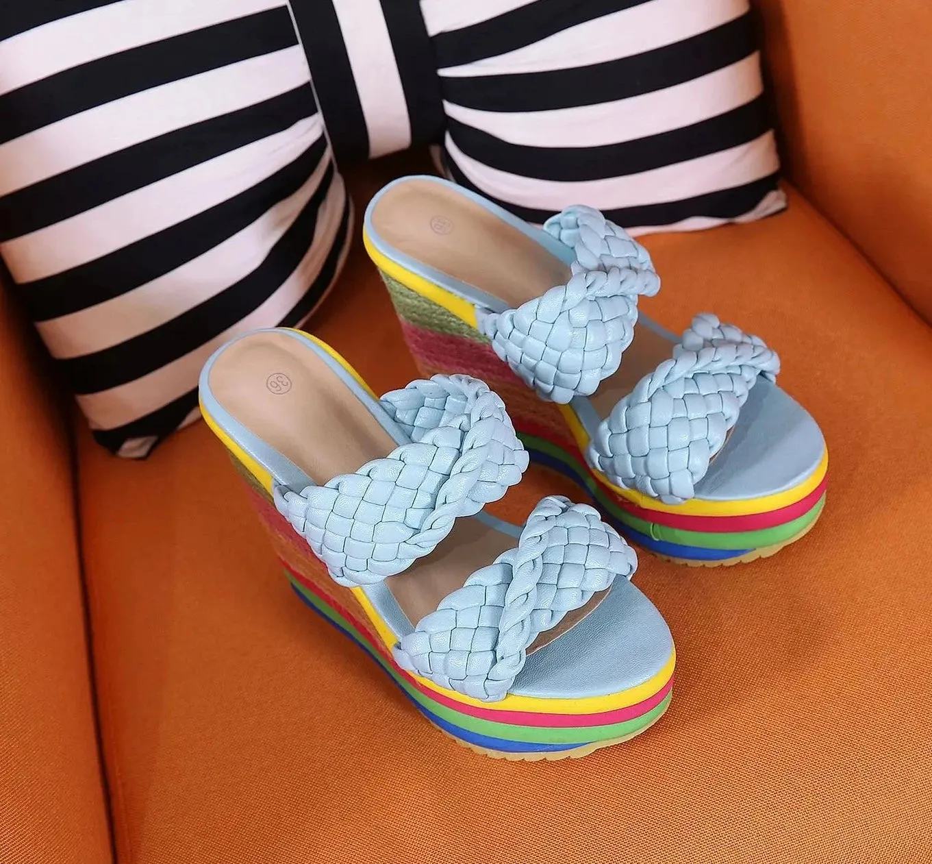 Candy Color High Platform Wedges Shoes