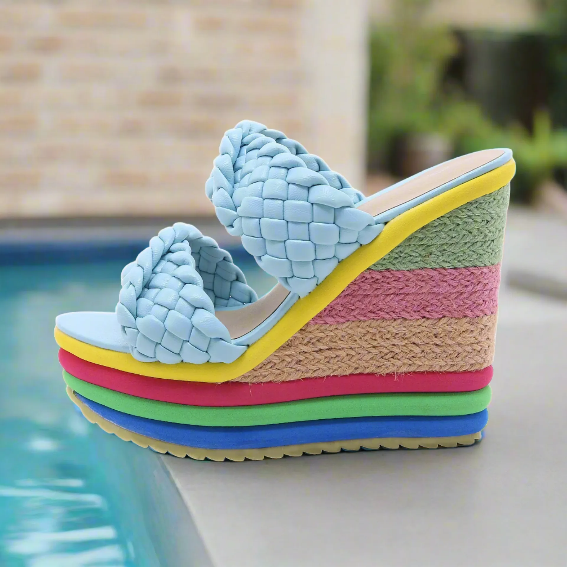 Candy Color High Platform Wedges Shoes