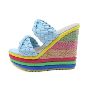 Candy Color High Platform Wedges Shoes