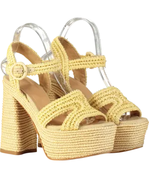 Castaner Beige Adriana Rafia Heel Sandals UK 5 EU 38 👠