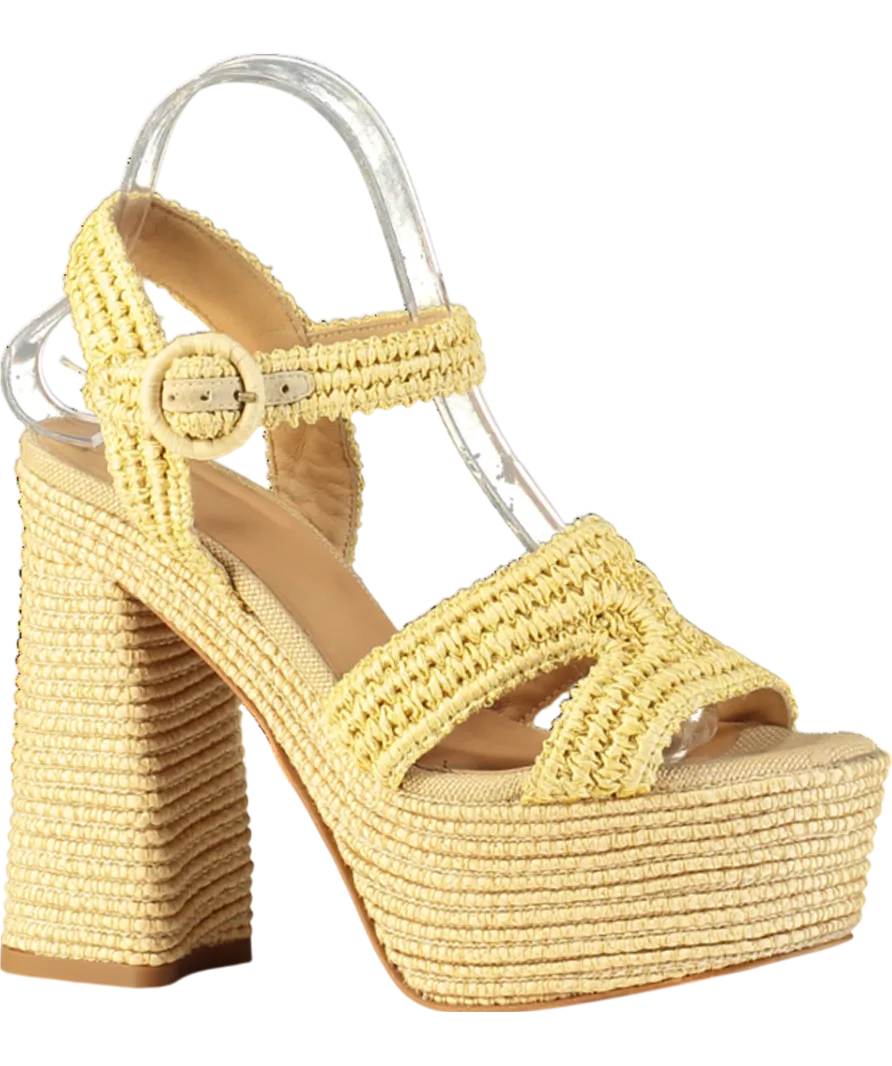 Castaner Beige Adriana Rafia Heel Sandals UK 5 EU 38 👠