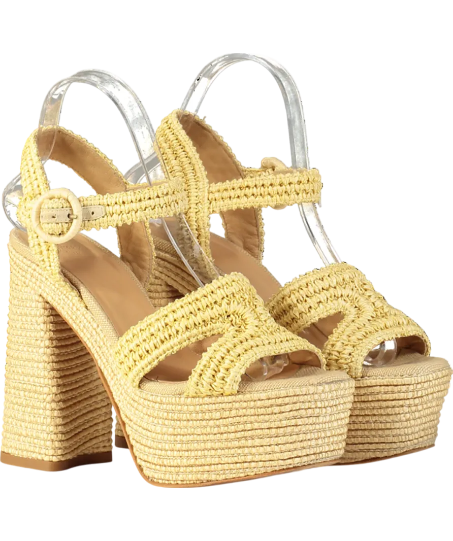 Castaner Beige Adriana Rafia Heel Sandals UK 5 EU 38 👠