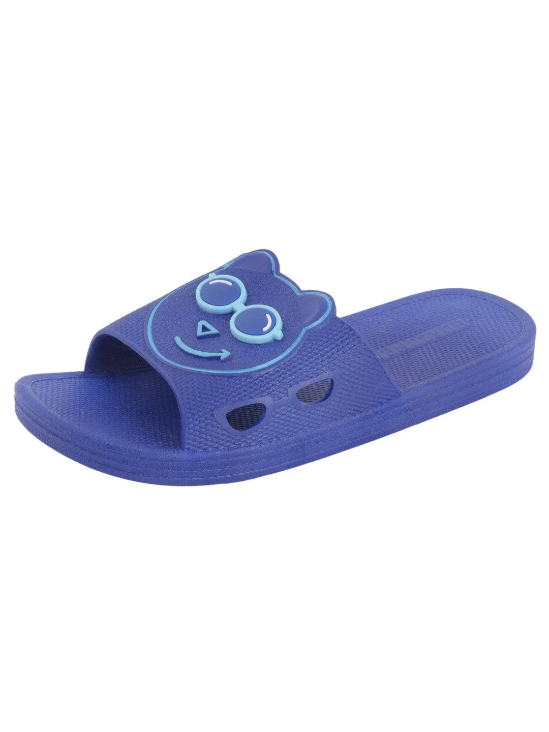 Charming Teddy Bear Face Slides for Boys - Navy Blue