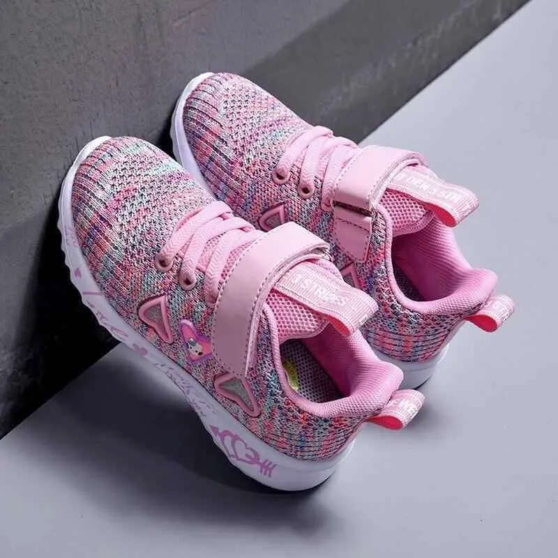 Children's Girls Kids Casual Shoes Hearts Breathable Sports Footwear UOS312
