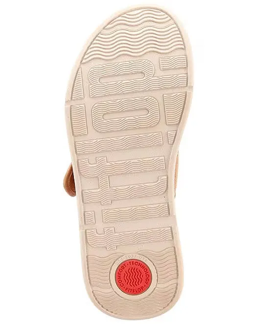 FitFlop Womens F-Mode Buckle Flatform Toe-Post Sandals Latte Tan