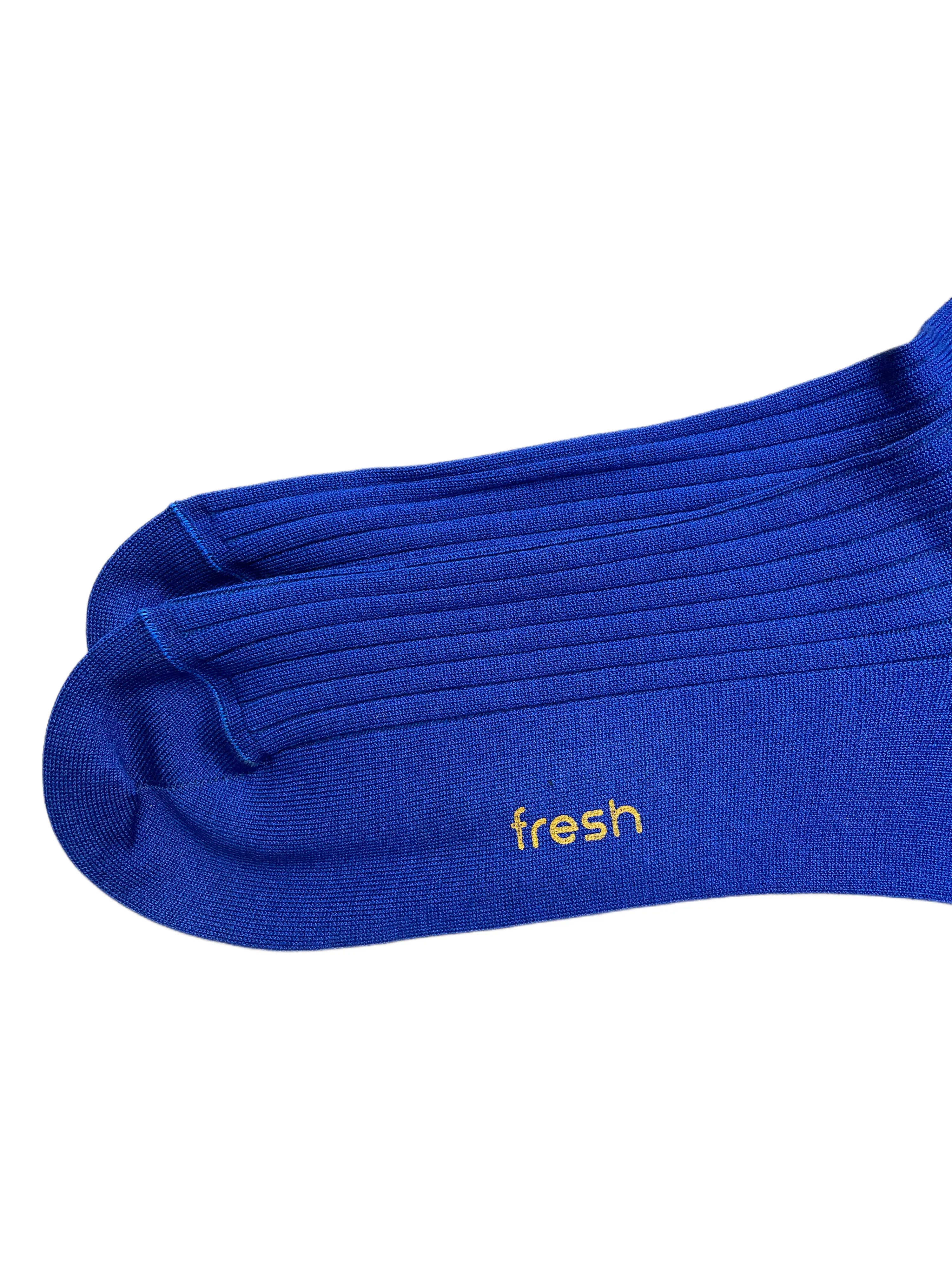 FRESH Cotton Mid-Calf Lenght Socks In Cobalt