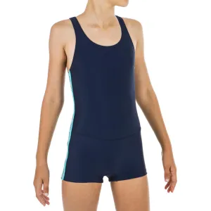 Girl's Swimsuit Shorty - Vega 100 Turquoise Blue