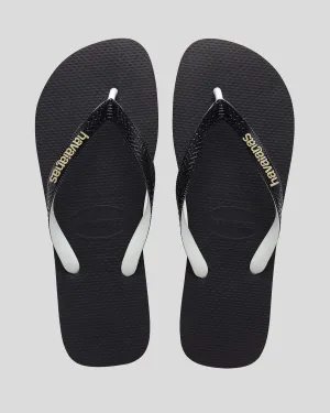 HAVAIANAS TOP RUBBER MIX - BLACK/WHITE