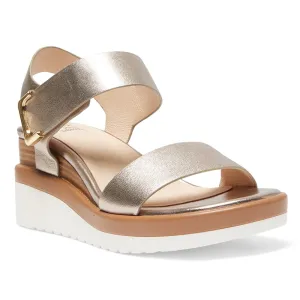 Iris Wedge in Gold Leather