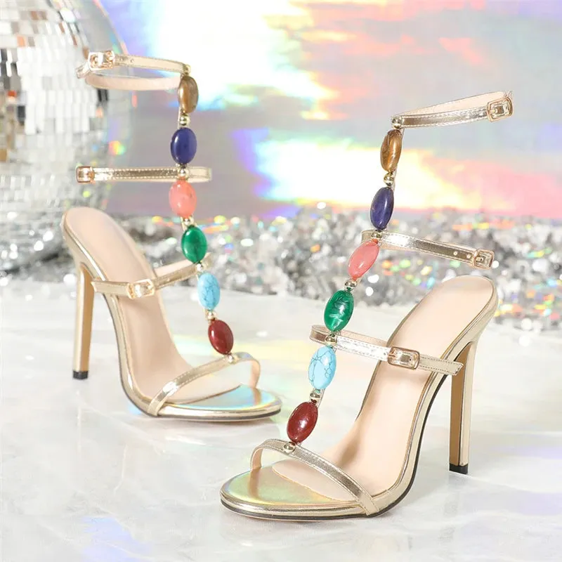 Liyke Bohemian Style High Heel Gladiator Sandals