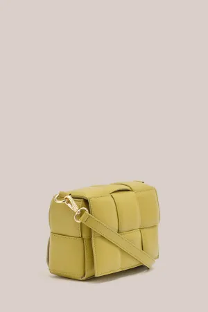 Margot Pistacchio Leather Woven Bag