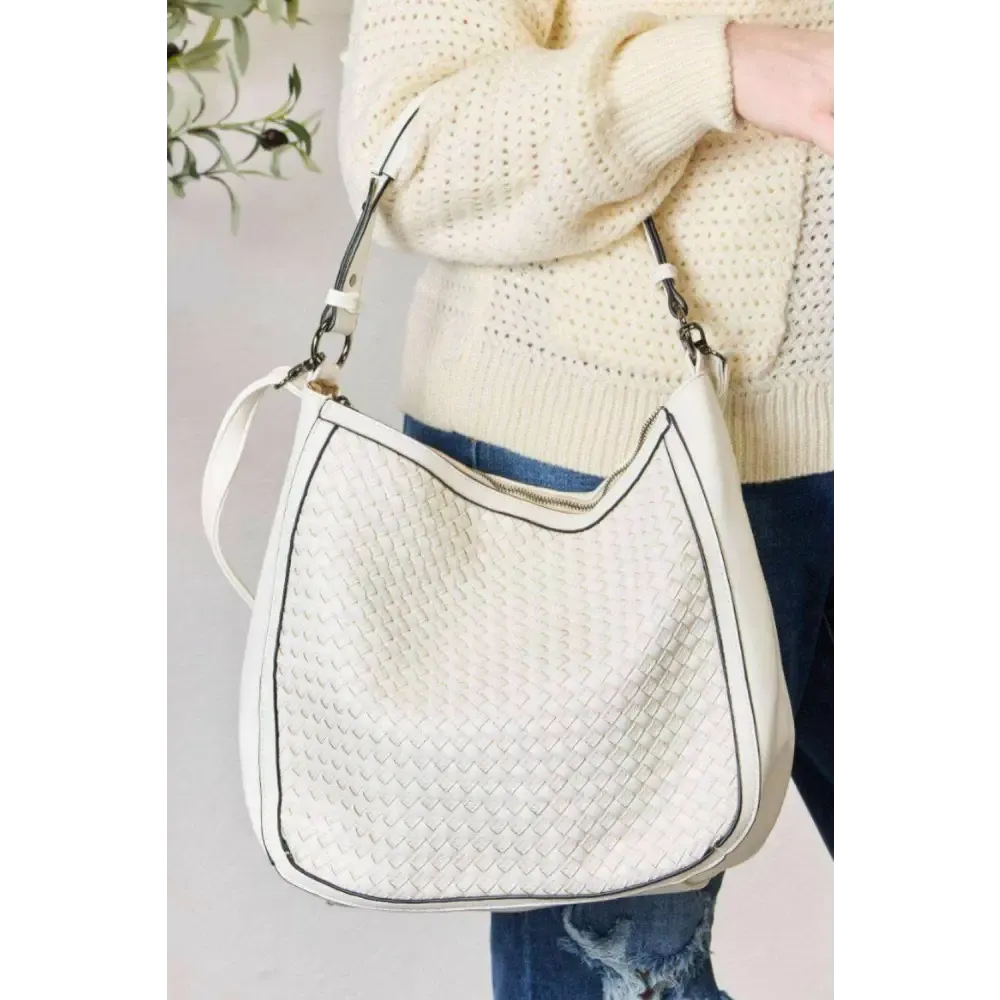 SHOMICO Elegant Weaved Vegan Leather Handbag for Luxury Fashion Women