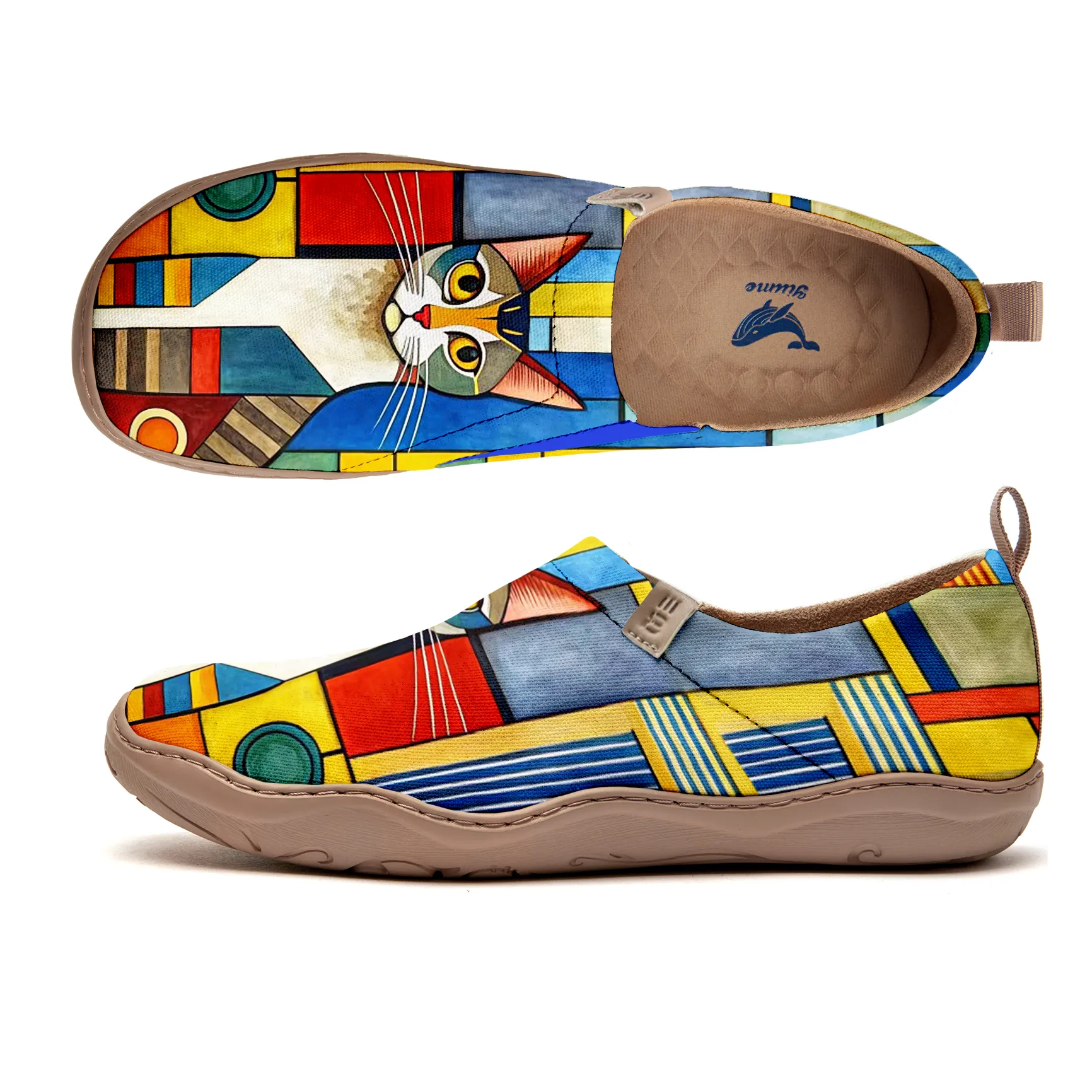 Vibrant Geometric Cat Women's Shoes