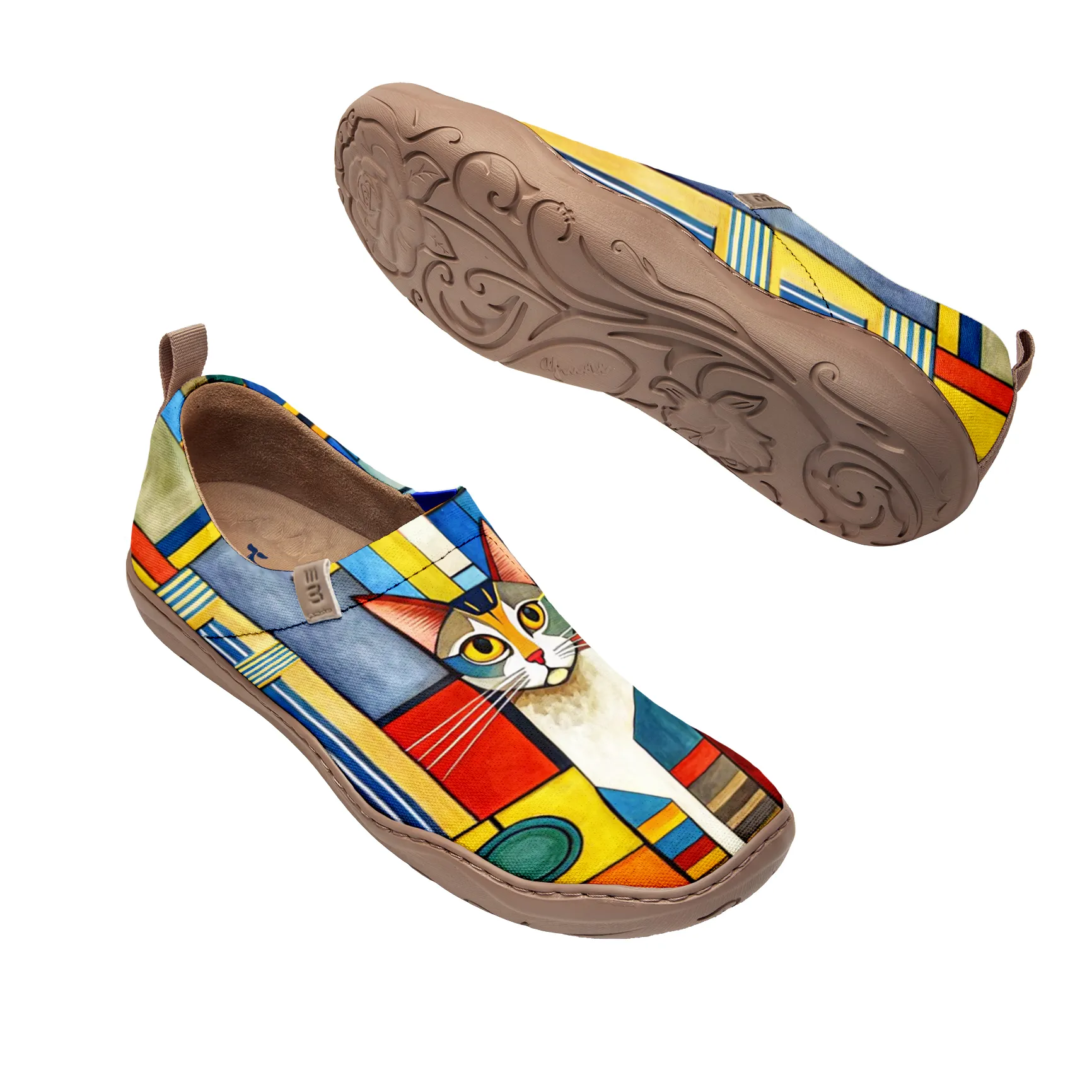 Vibrant Geometric Cat Women's Shoes