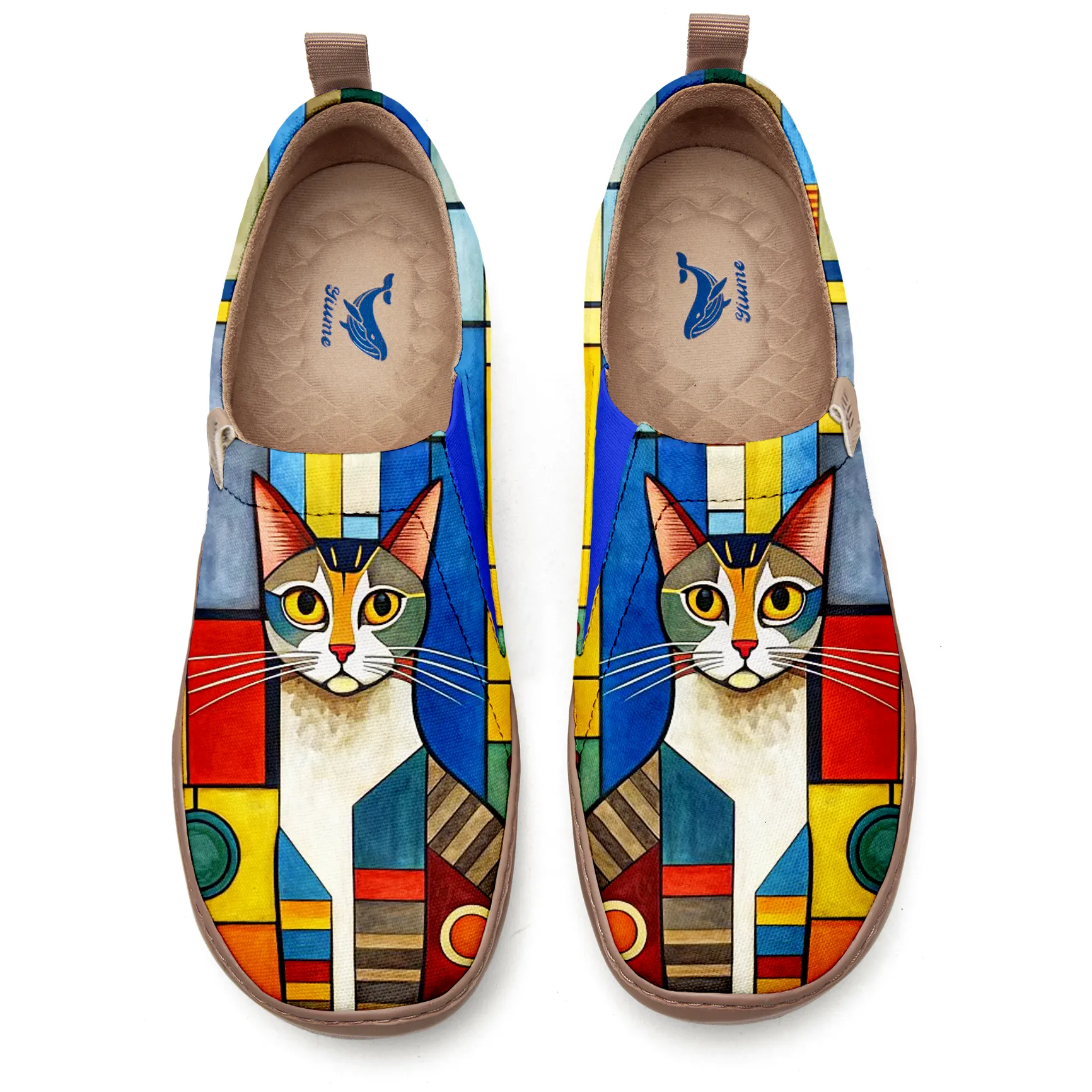 Vibrant Geometric Cat Women's Shoes