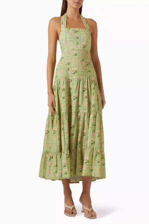 Willow Printed Dress in Linen